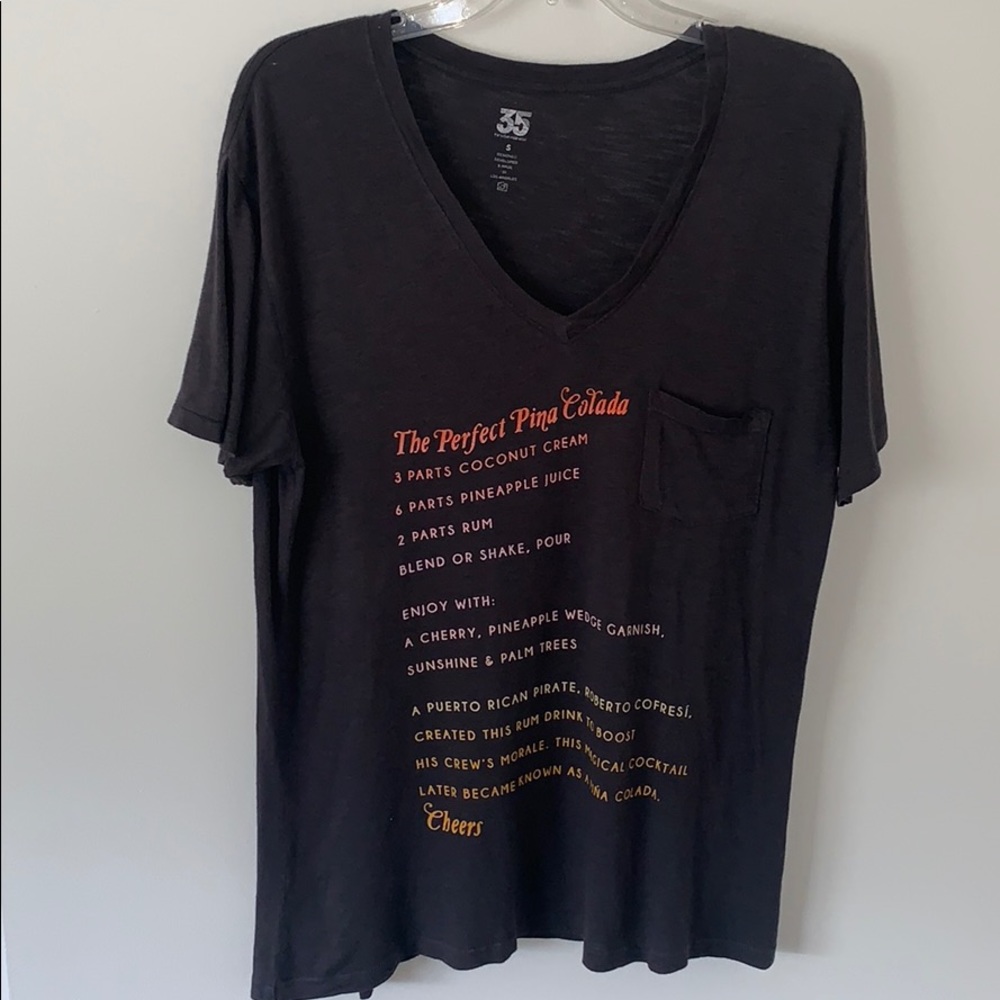 Graphic tee with drink recipe!